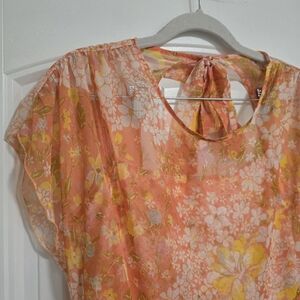 FREE PEOPLE 2 Piece Floral Chiffon Dress And Romper Set